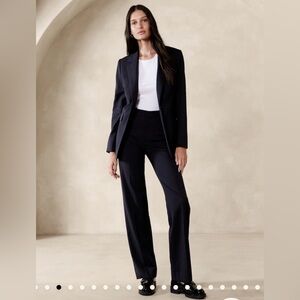 Siena Straight Italian Wool Pant - Navy blue